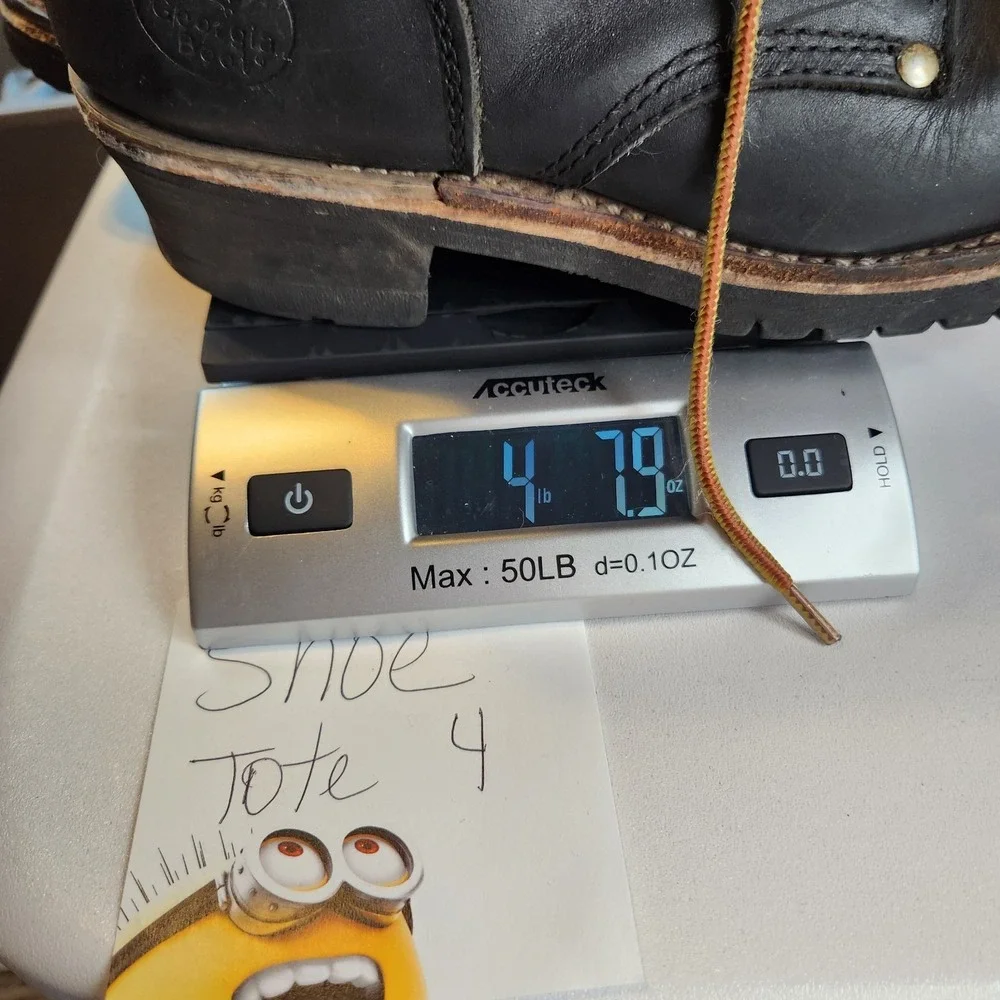 Georgia‎ Boot Mens US 6 Black Leather Steel Toe Logger Work Boots